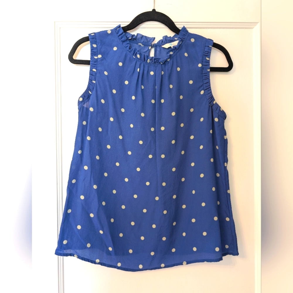 Boden Silk Polka Dot Top
